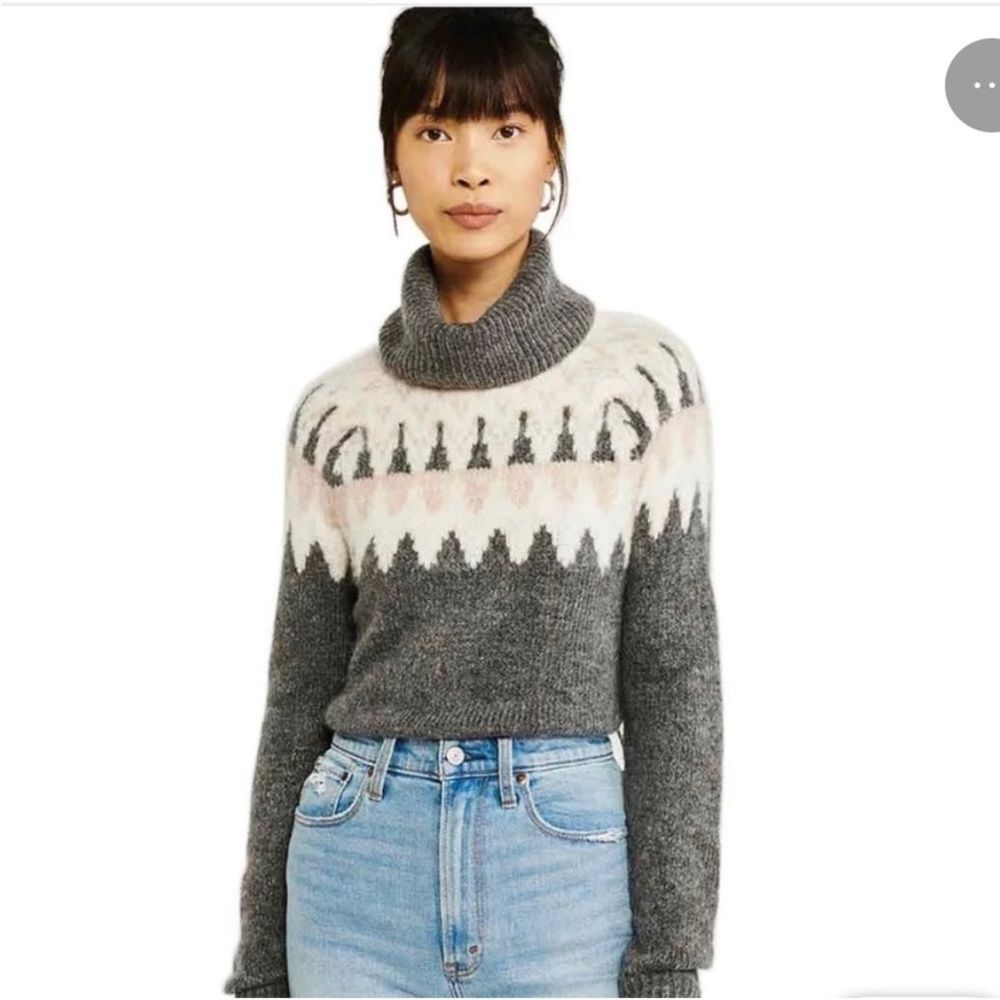 Abercrombie & Fitch Fair Isle Turtleneck Sweater Size L